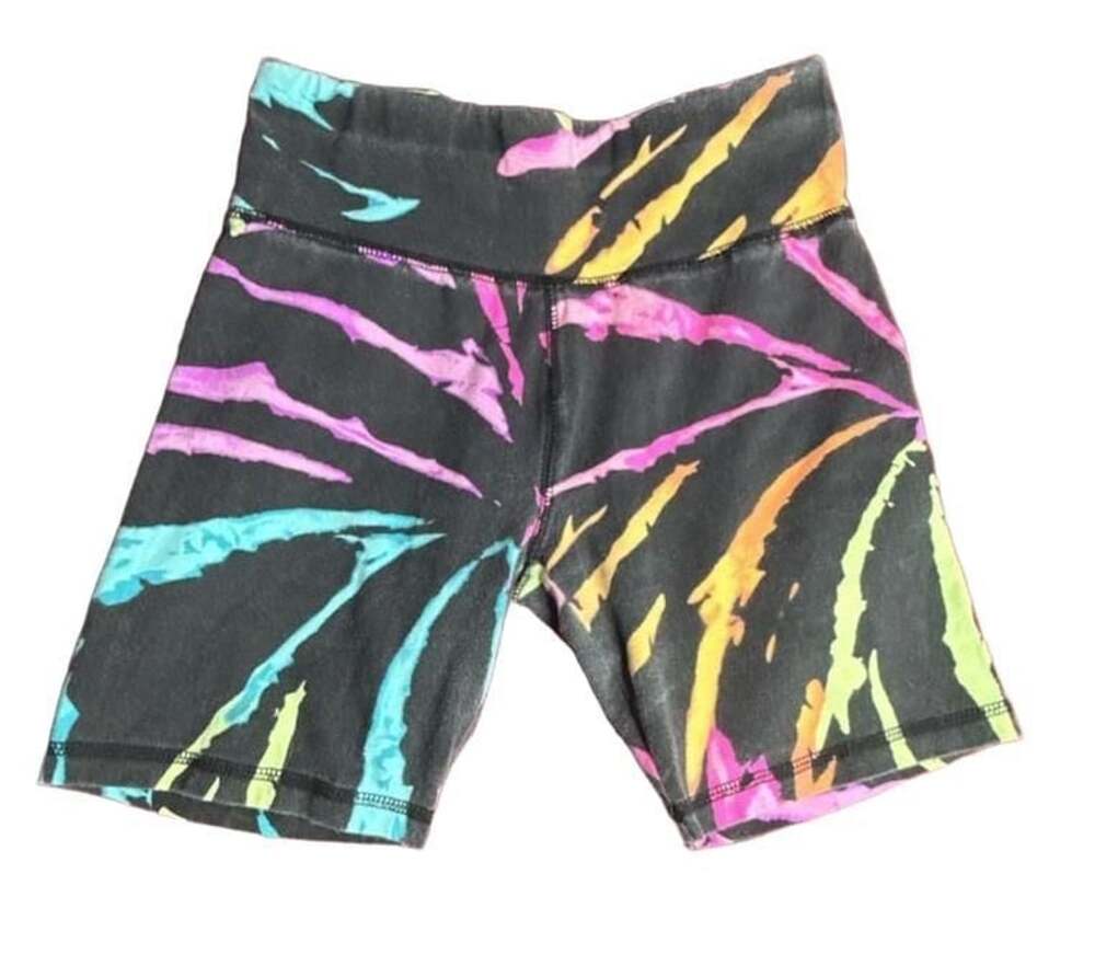 Justice Biker Shorts Size 10 (youth) Black Neon Tie Dye